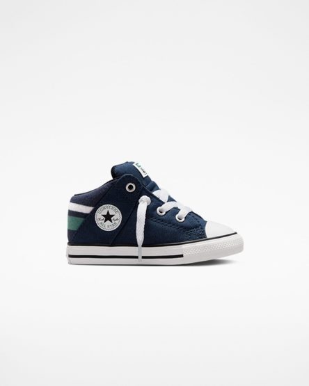 Tenis Converse Chuck Taylor All Star Axel Varsity Cano Alto Menino Azul Marinho Branco | PT O003954